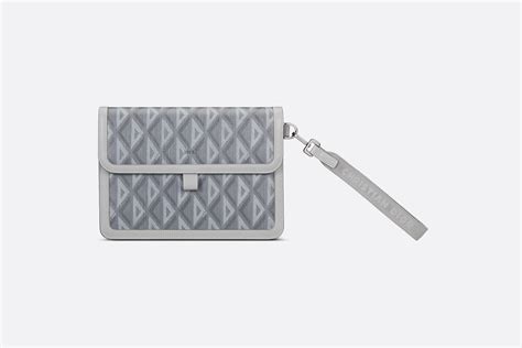 Dior Hit The Road Vertical Pouch Dior Gray CD Diamond Canvas